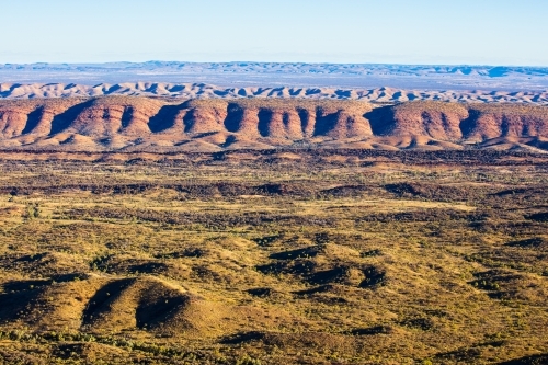 Parallel ridges and terrain of the West MacDonnell Ranges.