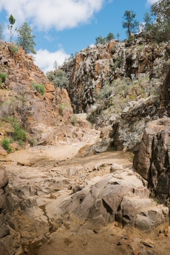 Pathway through a remote rocky gorge - Australian Stock Image