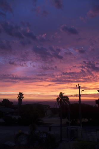 Perth fiery sunset - Australian Stock Image