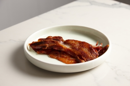 Plate of bacon - Australian Stock Image