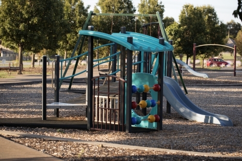 Playground with no children playing in it - Australian Stock Image