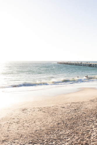 Port Noarlunga Jetty at sunset - Australian Stock Image