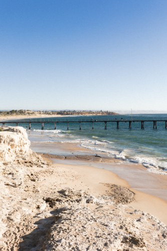 Port Noarlunga Jetty in the late afternoon - Australian Stock Image