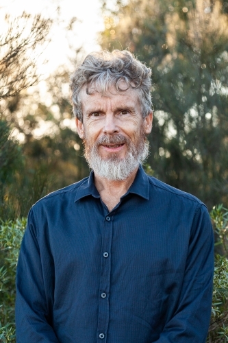 Portrait of a bearded middle aged man outside - Australian Stock Image