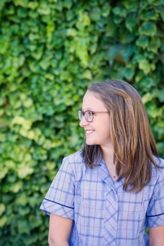 portrait of a grade 8 student in her uniform - Australian Stock Image