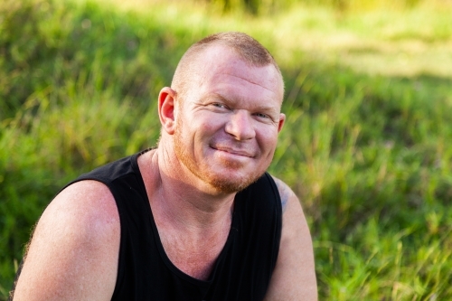 portrait of a man outside - Australian Stock Image