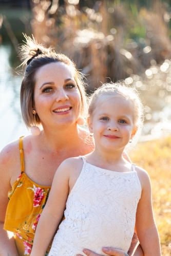 Portrait of a mother and young daughter - Australian Stock Image