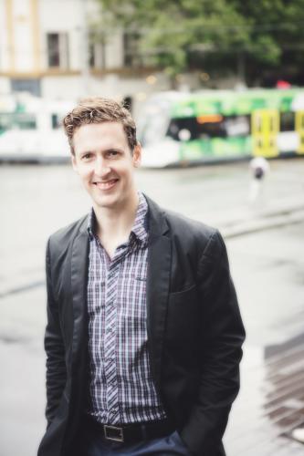 Portrait of a young entrepreneur in Melbourne CBD - Australian Stock Image