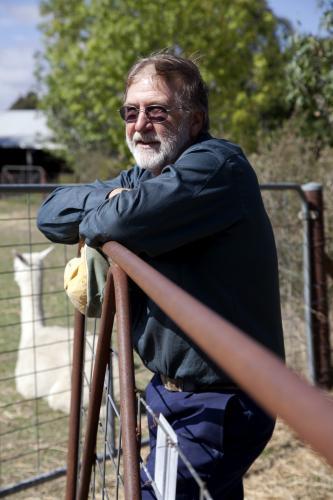 Portrait of middle aged male farmer outdoors on rural property - Australian Stock Image