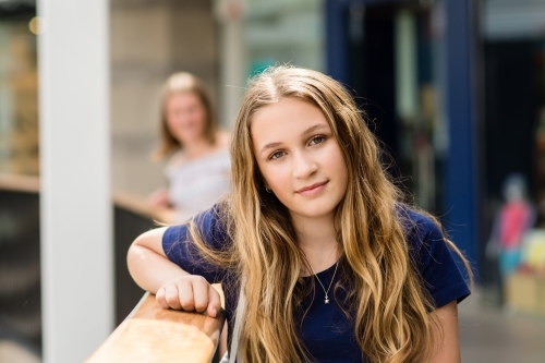 portrait of teen girl at the mall - Australian Stock Image