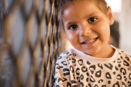 Portrait of young Aboriginal girl - Australian Stock Image