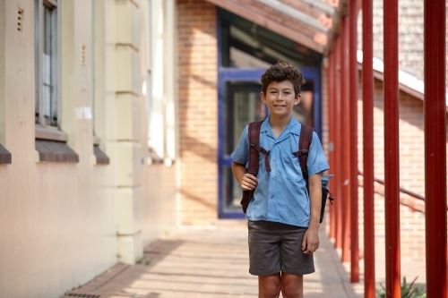 Primary school student at school - Australian Stock Image