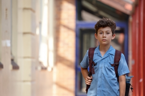 Primary school student at school - Australian Stock Image