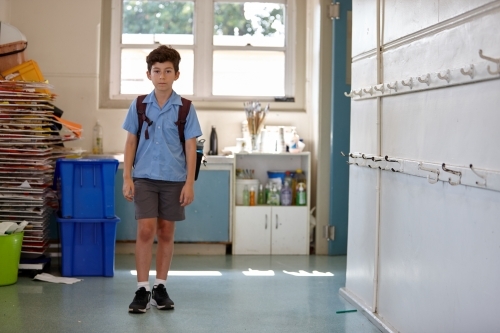 Primary school student at school - Australian Stock Image