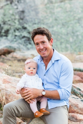 Proud father with his baby girl - Australian Stock Image