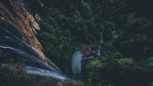 Purling Brook Falls - Australian Stock Image