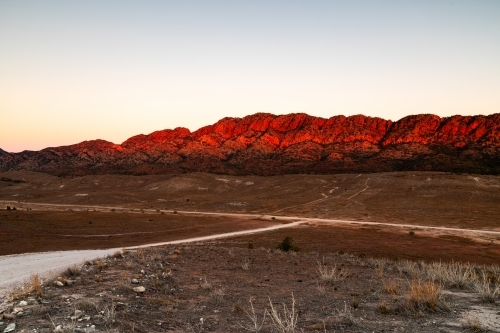 range lit by late afternoon light - Australian Stock Image