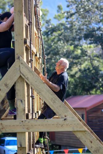 Retiree completing fitness course - Australian Stock Image