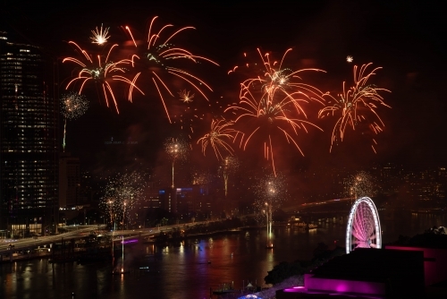 Riverfire fireworks over brisbane - Australian Stock Image