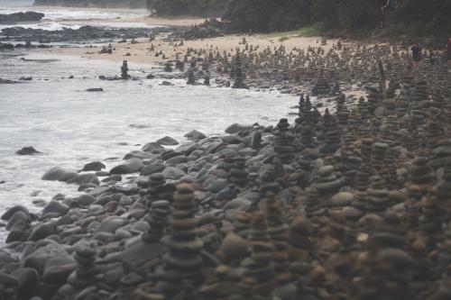 Rock formations along Cairn Beach - Australian Stock Image