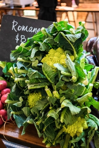 Romanesco Broccoli for sale at the markets - Australian Stock Image