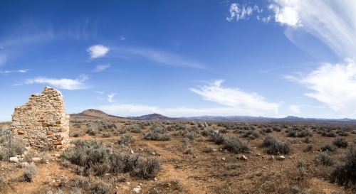 Ruin in an arid landscape - Australian Stock Image