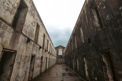 Ruins of Trial Bay Gaol at Arakoon, NSW Australia - Australian Stock Image