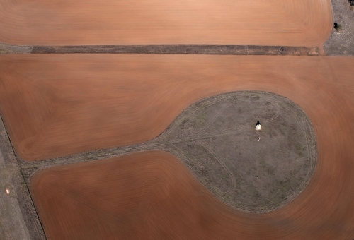 Rural Outback Aerial Landscape With Silo