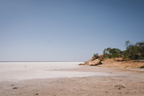 Salt lake in the Eastern Wheatbelt in Western Australia - Australian Stock Image