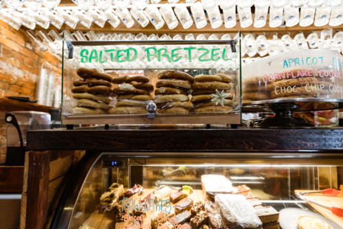 Salted Pretzels and other treats for sale in Hahndorf SA - Australian Stock Image