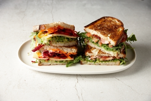 Sandwiches on plate - Australian Stock Image