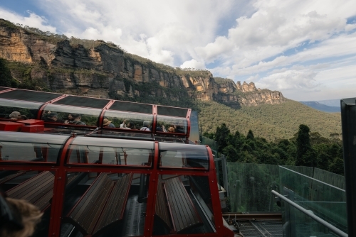 Scenic Railway, the steepest passenger railway in the world at the Blue Mountains - Australian Stock Image