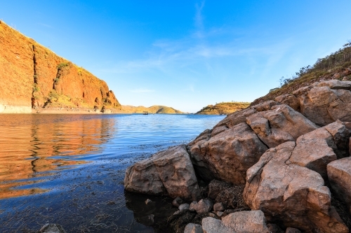 Scenic view of Lake Argyle - Australian Stock Image