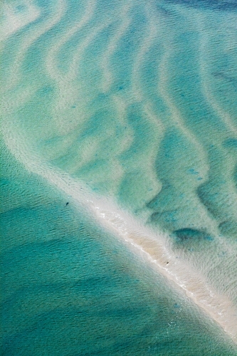 sea channels and shallows with sand ripples - Australian Stock Image