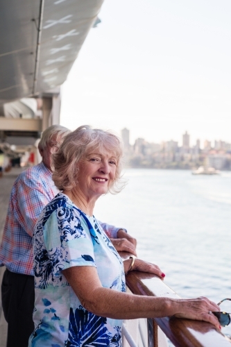 senior couple leaving on a cruise - Australian Stock Image