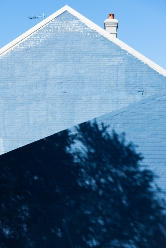 shades of blue on a house wall - Australian Stock Image