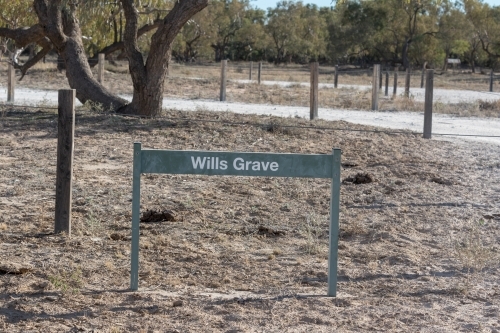 Sign of Wills Grave - Australian Stock Image