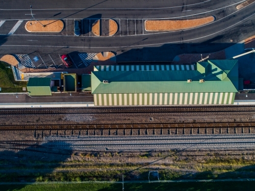 Singleton train station building top down - Australian Stock Image