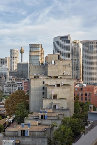 Sirius building, Circular Quay with cityscape behind