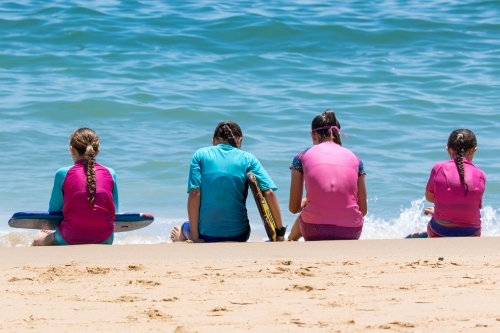 Sisters at the beach - Australian Stock Image