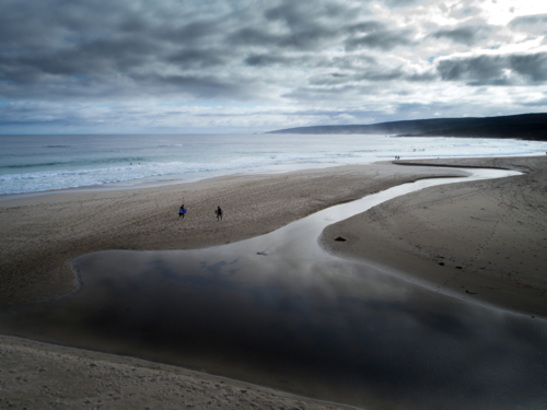 Sky reflection at Margaret River Mouth - Australian Stock Image