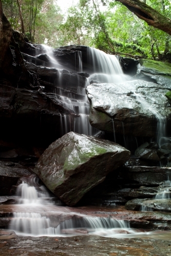 Slow shutter speed waterfall - Australian Stock Image