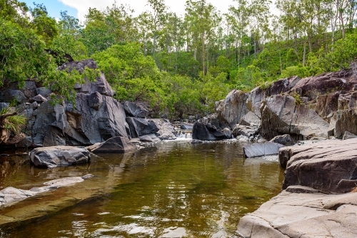 Small waterfall in the summer - Australian Stock Image