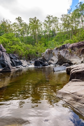 Small waterfall in the summer - Australian Stock Image