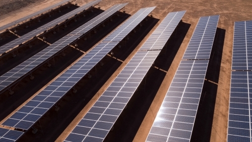 Solar array in remote Australia - Australian Stock Image