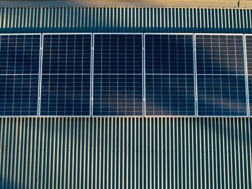 Solar panels on roof of home - Australian Stock Image