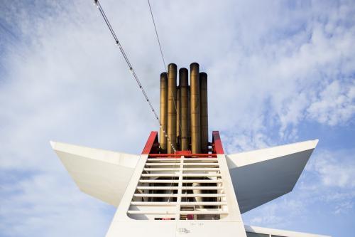 Spirit of Tasmania Boat Funnels - Australian Stock Image