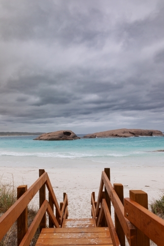 Stairway down to Twilight Beach, Esperance. - Australian Stock Image