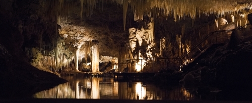 Stalactites in Lake Cave underground. - Australian Stock Image
