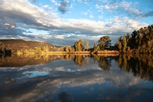 Still river with reflection - Australian Stock Image